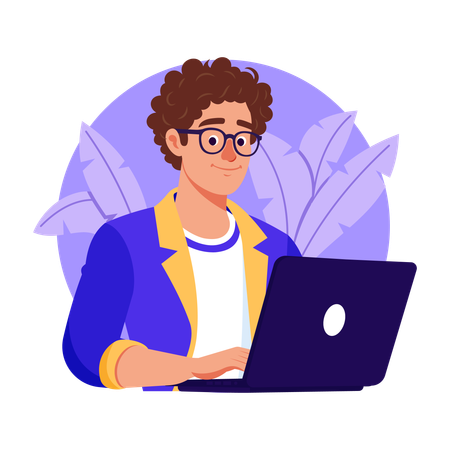 best wordpress websites developer in delhi nangloi working on laptop